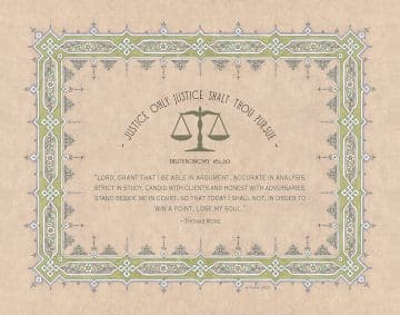 Lawyers Creed Parchment Professions Gift by Mickie Caspi LEAF