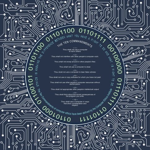Tech Motherboard Midnight Gift by Mickie Caspi - Ten Commandments
